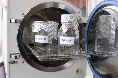 left media in the autoclave|autoclave tape for flask.